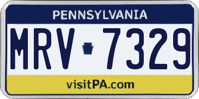PA license plate MRV7329