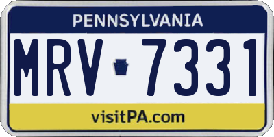 PA license plate MRV7331