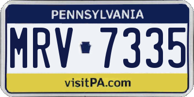 PA license plate MRV7335