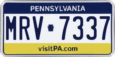 PA license plate MRV7337
