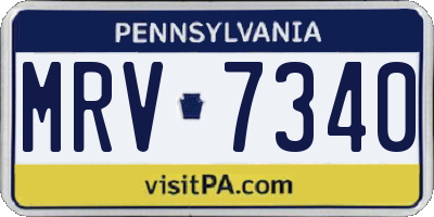 PA license plate MRV7340