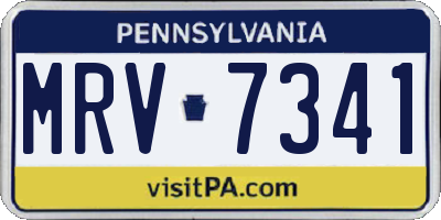 PA license plate MRV7341