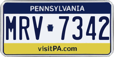 PA license plate MRV7342