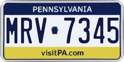PA license plate MRV7345