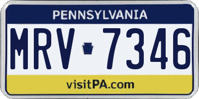 PA license plate MRV7346