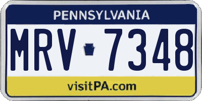 PA license plate MRV7348