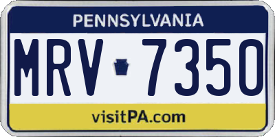 PA license plate MRV7350