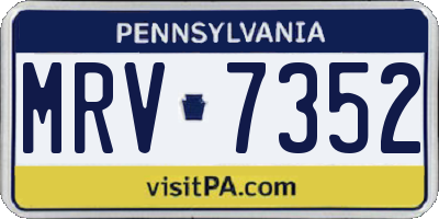 PA license plate MRV7352