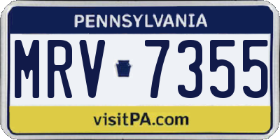 PA license plate MRV7355