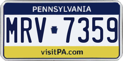 PA license plate MRV7359
