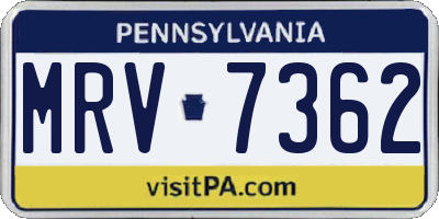 PA license plate MRV7362