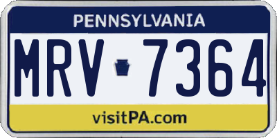 PA license plate MRV7364