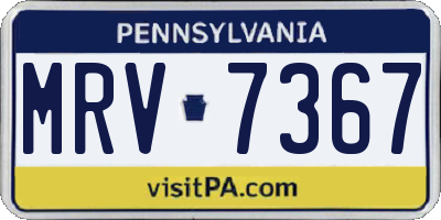 PA license plate MRV7367