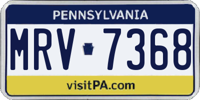 PA license plate MRV7368