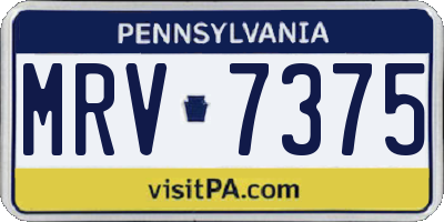 PA license plate MRV7375