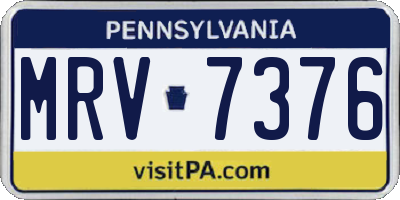 PA license plate MRV7376