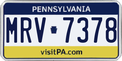PA license plate MRV7378