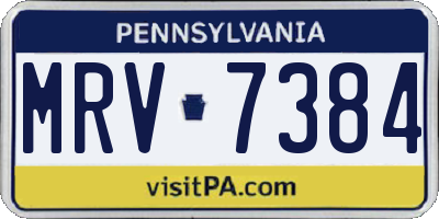 PA license plate MRV7384