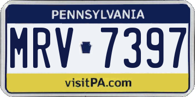 PA license plate MRV7397