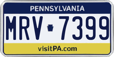 PA license plate MRV7399