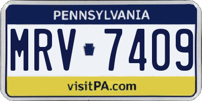 PA license plate MRV7409