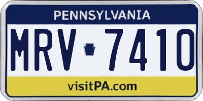 PA license plate MRV7410
