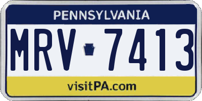 PA license plate MRV7413