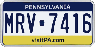 PA license plate MRV7416