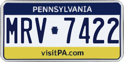 PA license plate MRV7422