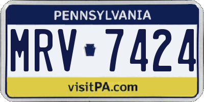 PA license plate MRV7424