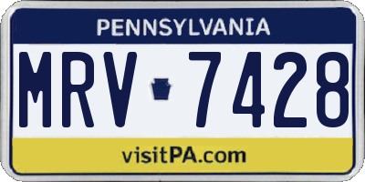 PA license plate MRV7428