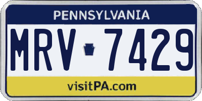PA license plate MRV7429