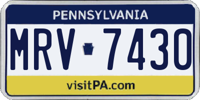 PA license plate MRV7430