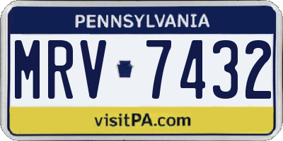 PA license plate MRV7432