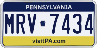 PA license plate MRV7434