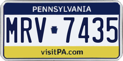 PA license plate MRV7435