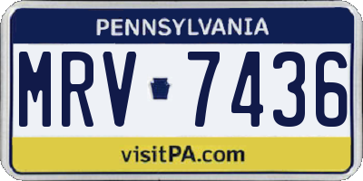 PA license plate MRV7436