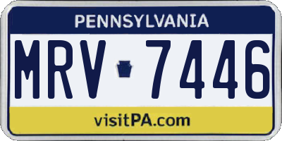 PA license plate MRV7446