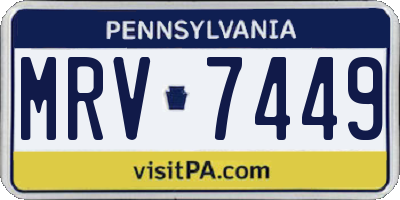 PA license plate MRV7449