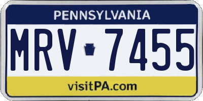 PA license plate MRV7455