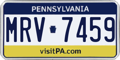 PA license plate MRV7459