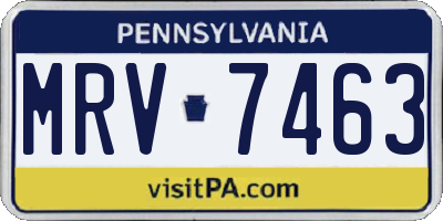 PA license plate MRV7463