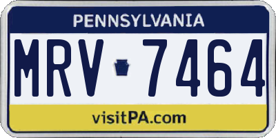 PA license plate MRV7464