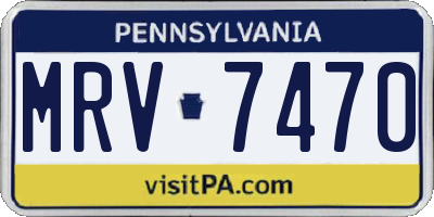 PA license plate MRV7470