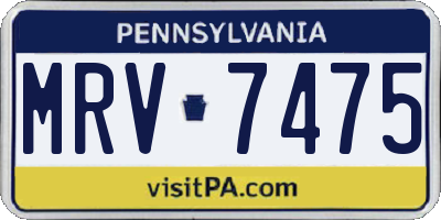 PA license plate MRV7475