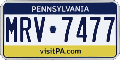 PA license plate MRV7477