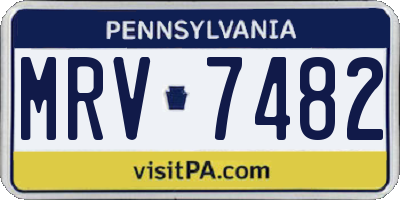 PA license plate MRV7482