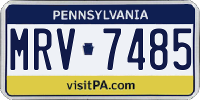 PA license plate MRV7485