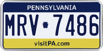 PA license plate MRV7486