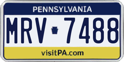 PA license plate MRV7488